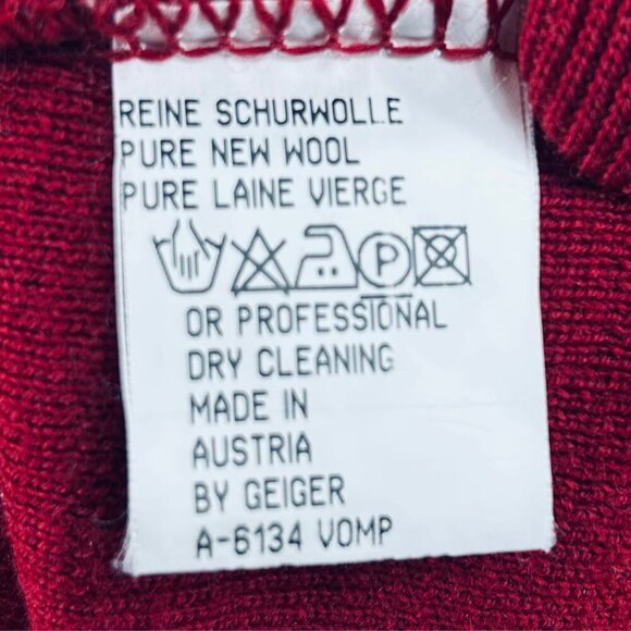 Geiger Collections Red Pure Wool Three-Button Austria Jacket Size M - Picture 11 of 12